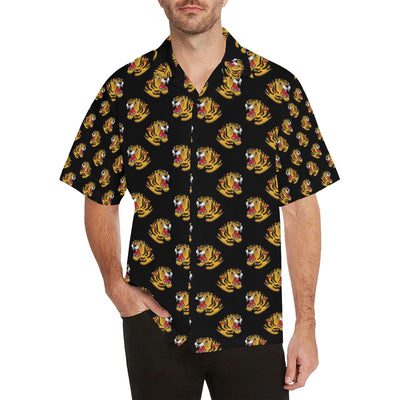 Tiger Head Print Design LKS306 Men's Hawaiian Shirt