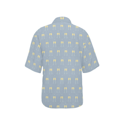 Champagne Pattern Print Design 03 Women's Hawaiian Shirt