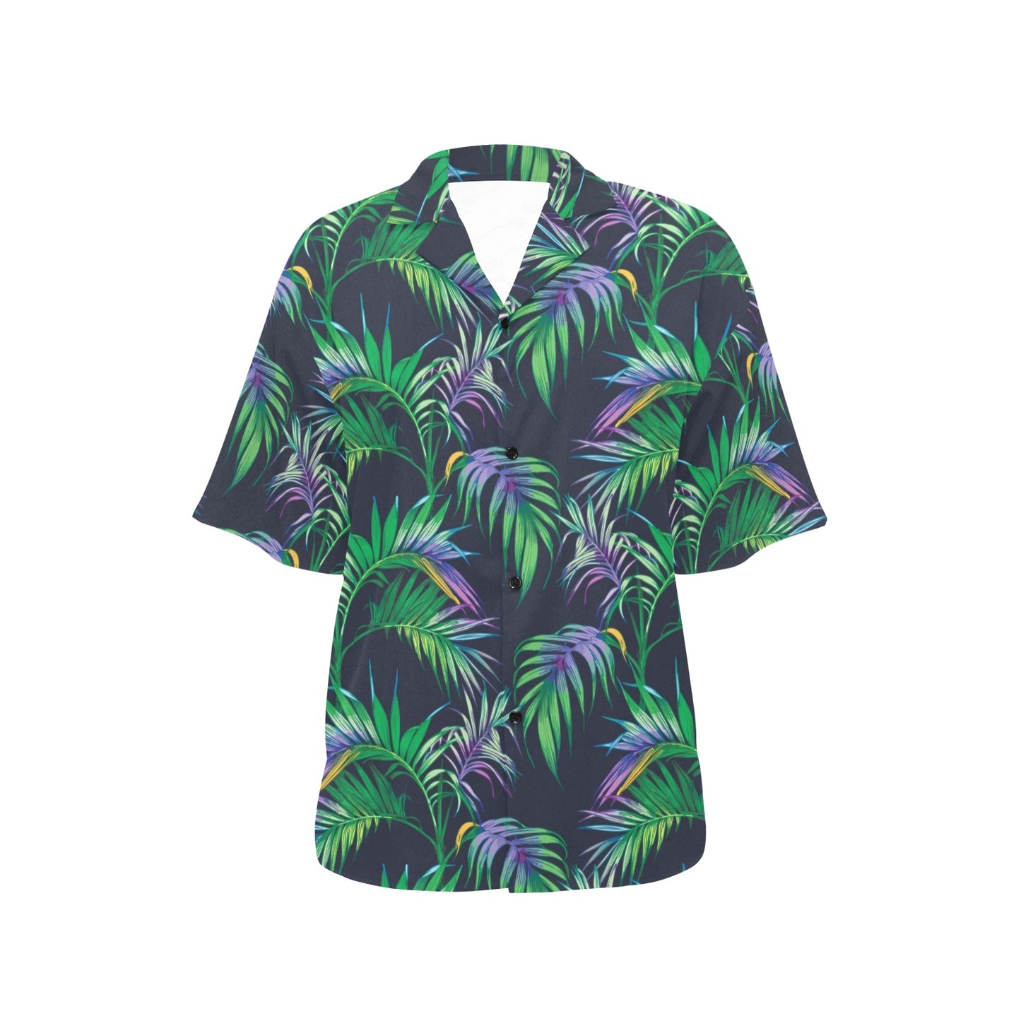 Palm Leaves Pattern Print Design PL04 Women's Hawaiian Shirt