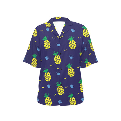 Pineapple Pattern Print Design A01 Women's Hawaiian Shirt