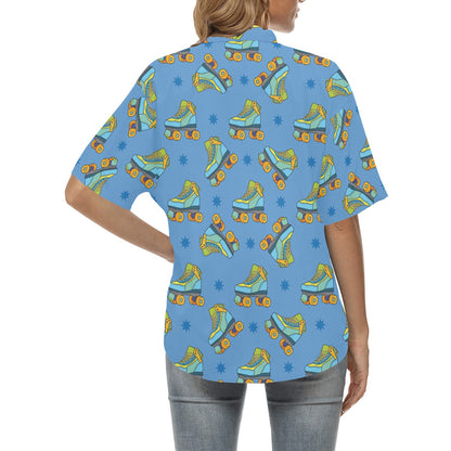 Roller skate Pattern Print Design A04 Women's Hawaiian Shirt