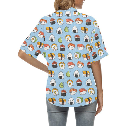 Sushi Print Design LKS303 Women's Hawaiian Shirt