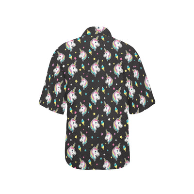 Unicorn Print Design LKS302 Women's Hawaiian Shirt