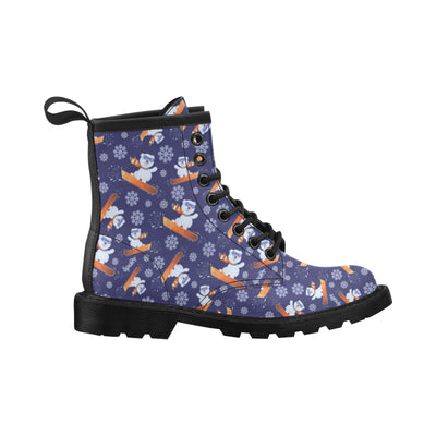 Snowboard Bear Print Design LKS305 Women's Boots