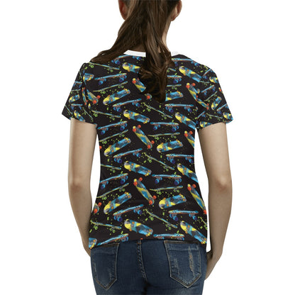 Skateboard Print Design LKS305 Women's  T-shirt