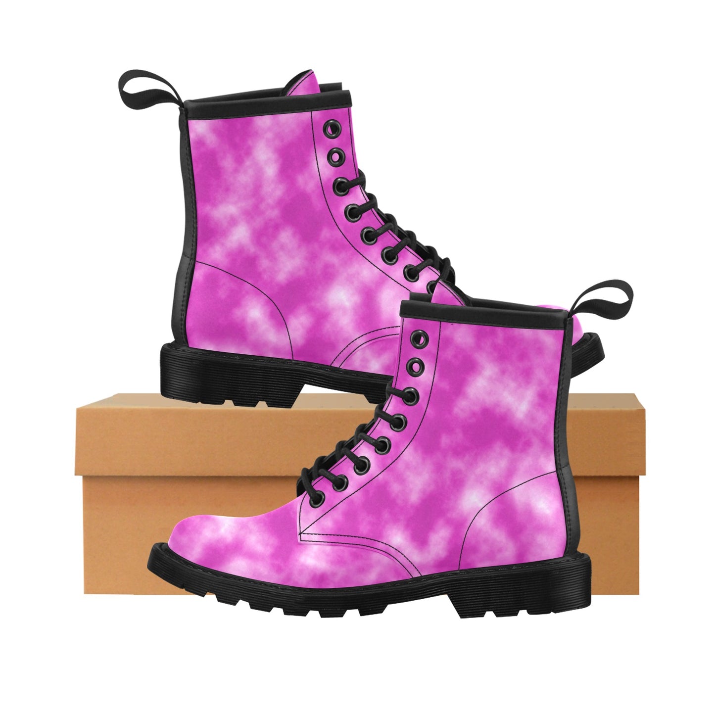 Tie Dye Pink Design Print Women's Boots