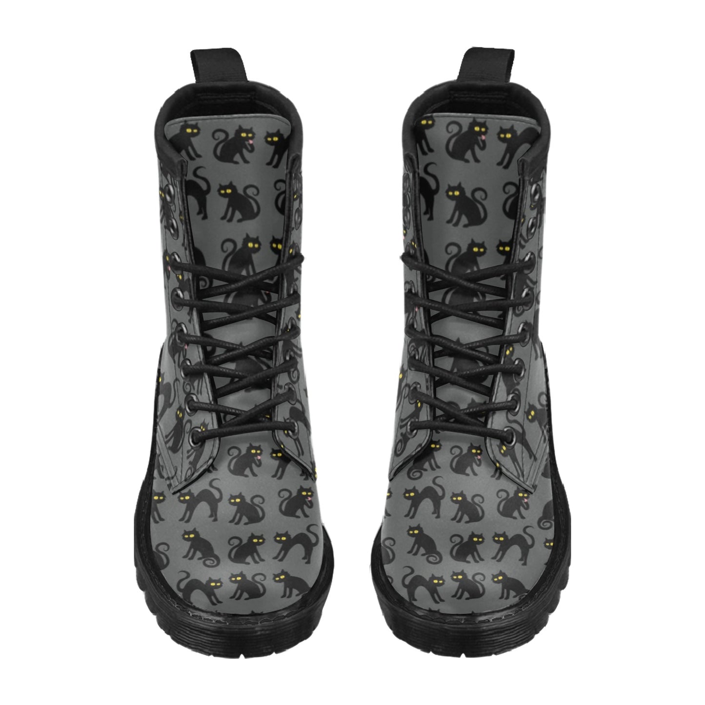 Black Cat Cute Print Pattern Women's Boots