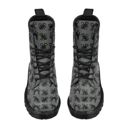Black Cat Cute Print Pattern Women's Boots