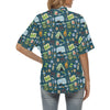 Camping Pattern Print Design 02 Women's Hawaiian Shirt