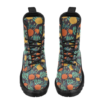 Marigold Pattern Print Design MR01 Women's Boots