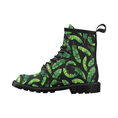 Banana Leaf Pattern Print Design BL02 Women's Boots