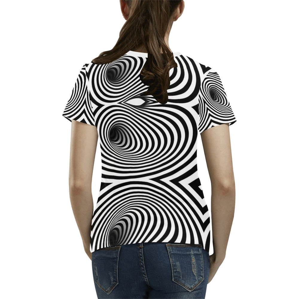 Vortex Print Design LKS303 Women's  T-shirt
