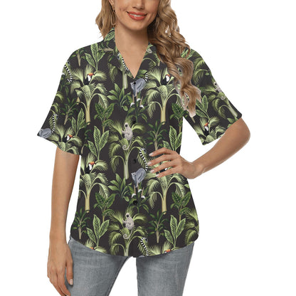 Rainforest Pattern Print Design RF05 Women's Hawaiian Shirt