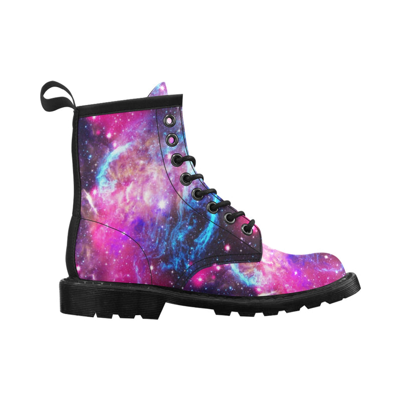 Galaxy Night Purple Space Print Women's Boots