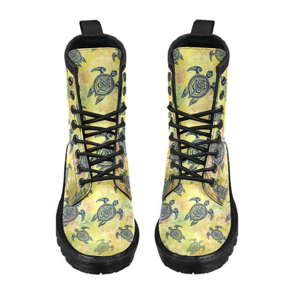Hawaiian Turtle Tribal Design Print Women's Boots