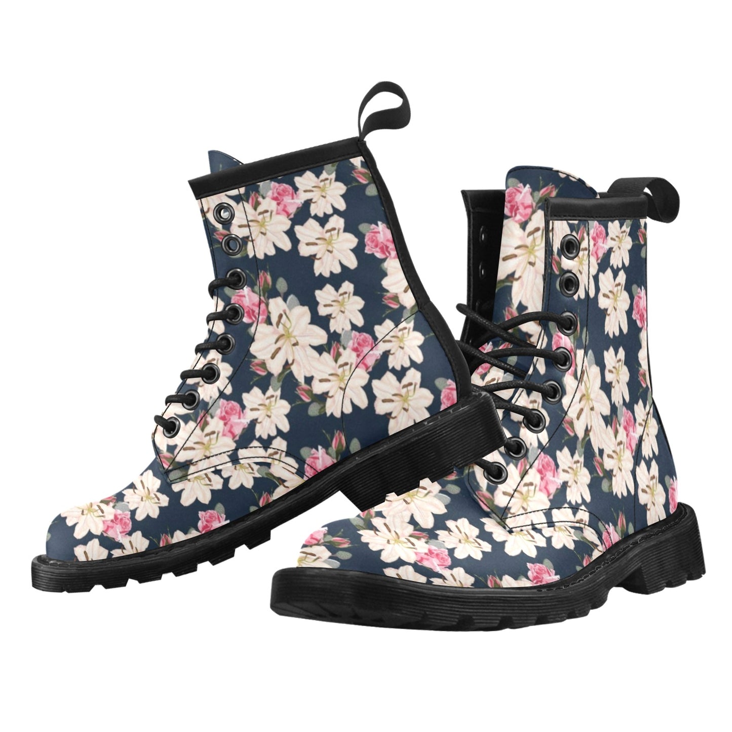 Lily Pattern Print Design LY04 Women's Boots