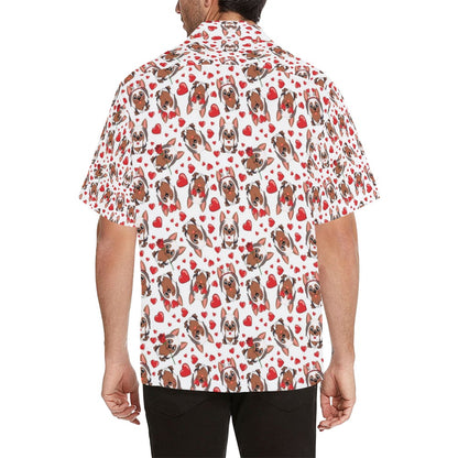 Silky Terriers Heart Print Design LKS302 Men's Hawaiian Shirt