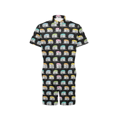 Camper Pattern Camping Themed No 2 Print Men's Romper