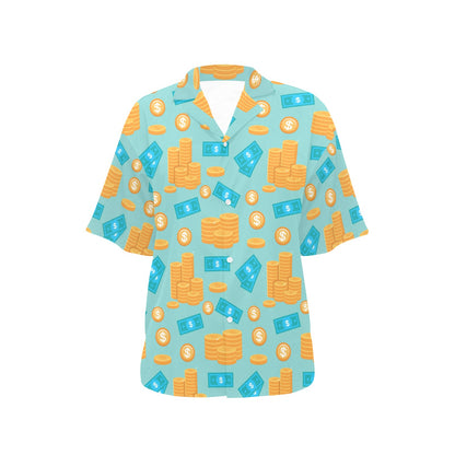 Money Pattern Print Design 03 Women's Hawaiian Shirt