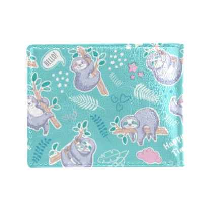 Sloth Print Design LKS309 Men's ID Card Wallet