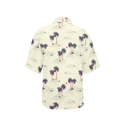 Palm Tree Pattern Print Design PT08 Women's Hawaiian Shirt