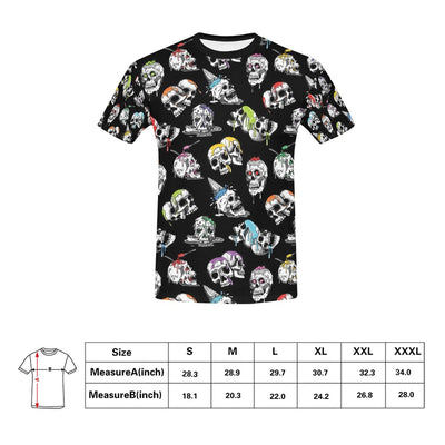 Skull Print Design LKS3013 Men's All Over Print T-shirt