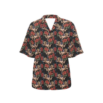 Cupid Pattern Print Design 05 Women's Hawaiian Shirt