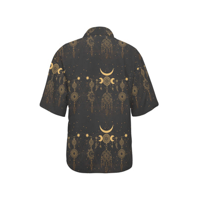 Sun Moon Boho Style Women's Hawaiian Shirt