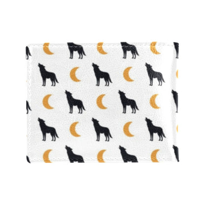 Wolf Moon Print Design LKS302 Men's ID Card Wallet