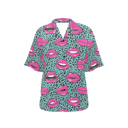 Lip Pattern Print Design 04 Women's Hawaiian Shirt