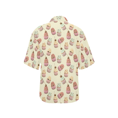 Cupcake Pattern Print Design 04 Women's Hawaiian Shirt