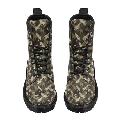 Horse Camo Themed Design Print Women's Boots