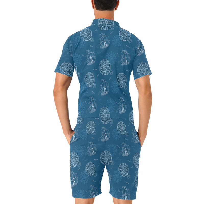 Nautical Pattern Print Design A04 Men's Romper