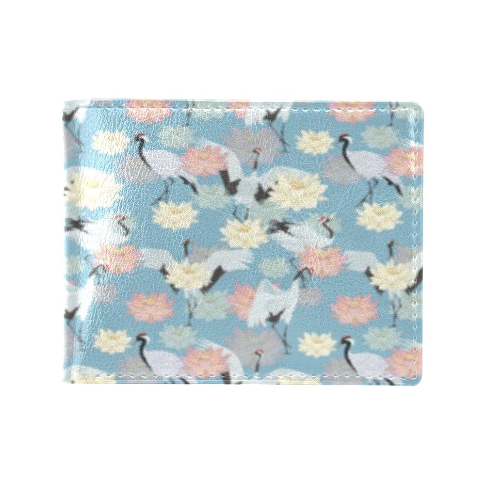 Water Lily Print Design LKS304 Men's ID Card Wallet
