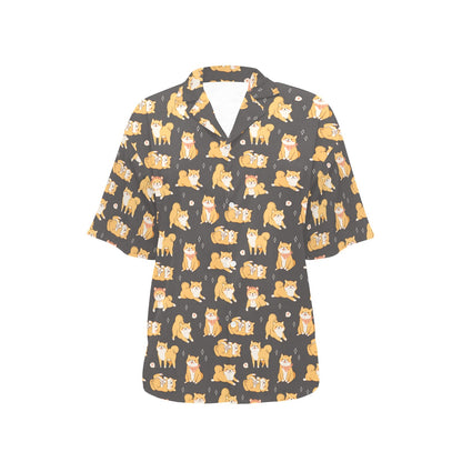 Shiba Inu Print Design LKS309 Women's Hawaiian Shirt