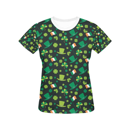 Shamrock Saint Patrick's Day Print Design LKS304 Women's  T-shirt