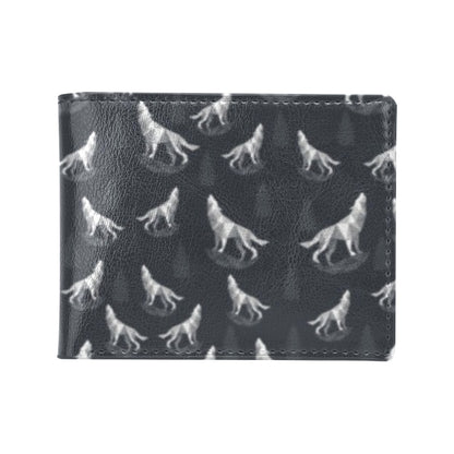 Wolf Print Design LKS303 Men's ID Card Wallet