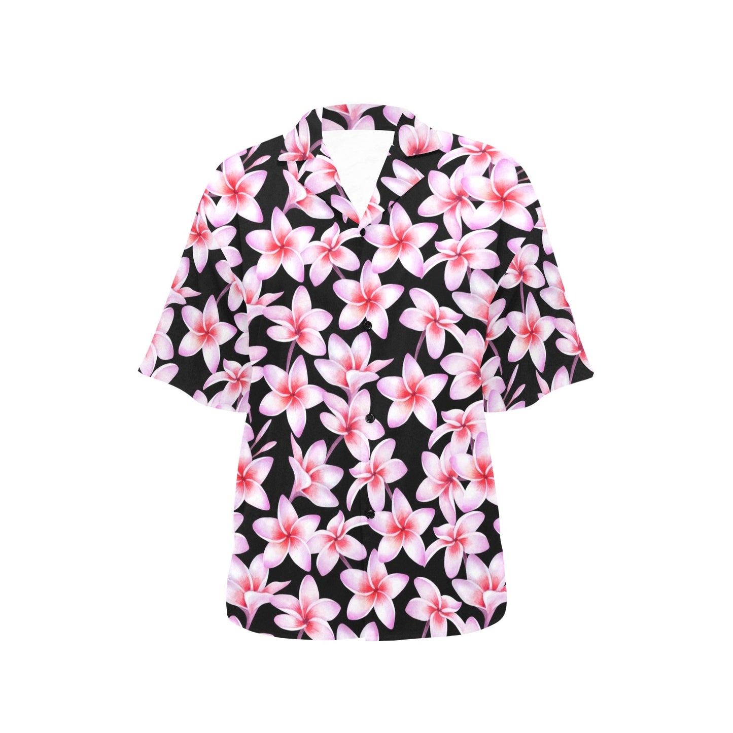 Pink Plumeria Pattern Print Design PM09 Women's Hawaiian Shirt