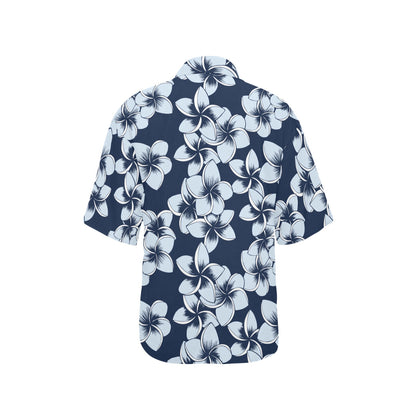 Plumeria Pattern Print Design A02 Women's Hawaiian Shirt