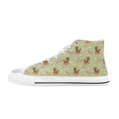Yorkshire Cute Terriers Print Design LKS301 High Top Women's White Shoes
