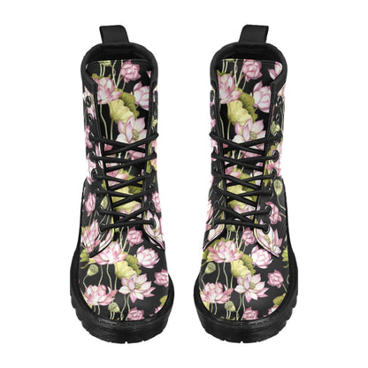 Water Lily Pattern Print Design WL06 Women's Boots