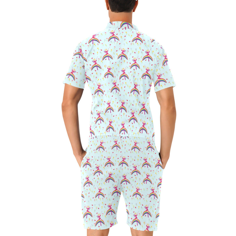 Fairy with Rainbow Print Pattern Men's Romper