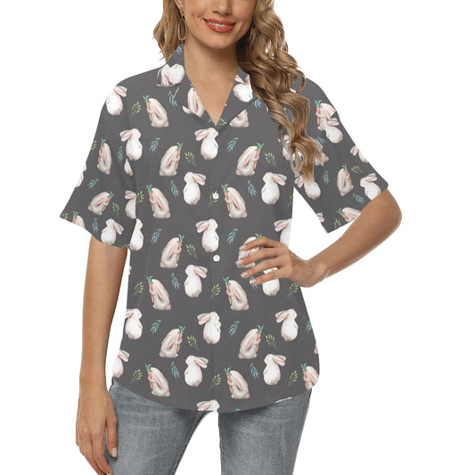 Rabbit Print Design LKS402 Women's Hawaiian Shirt