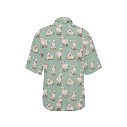 Sheep Print Design LKS405 Women's Hawaiian Shirt