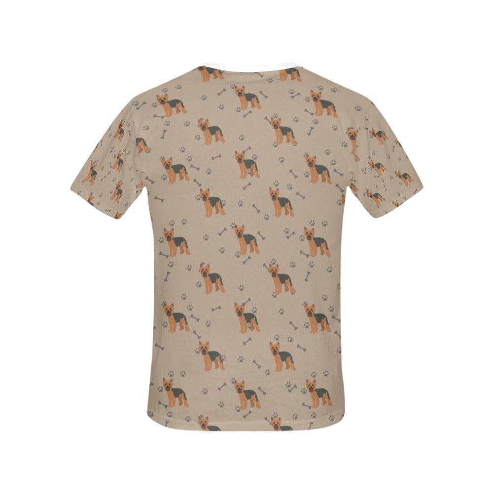 Yorkshire Terriers Print Design LKS305 Women's  T-shirt