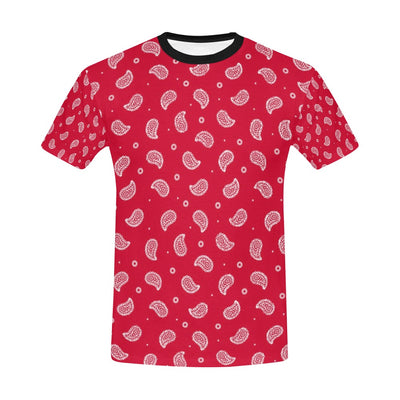 Bandana Red Paisley Print Design LKS305 Men's All Over Print T-shirt