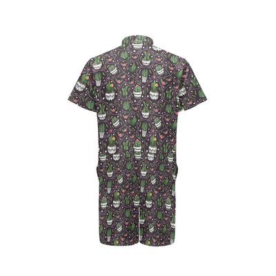 Cactus Pattern Print Design 03 Men's Romper