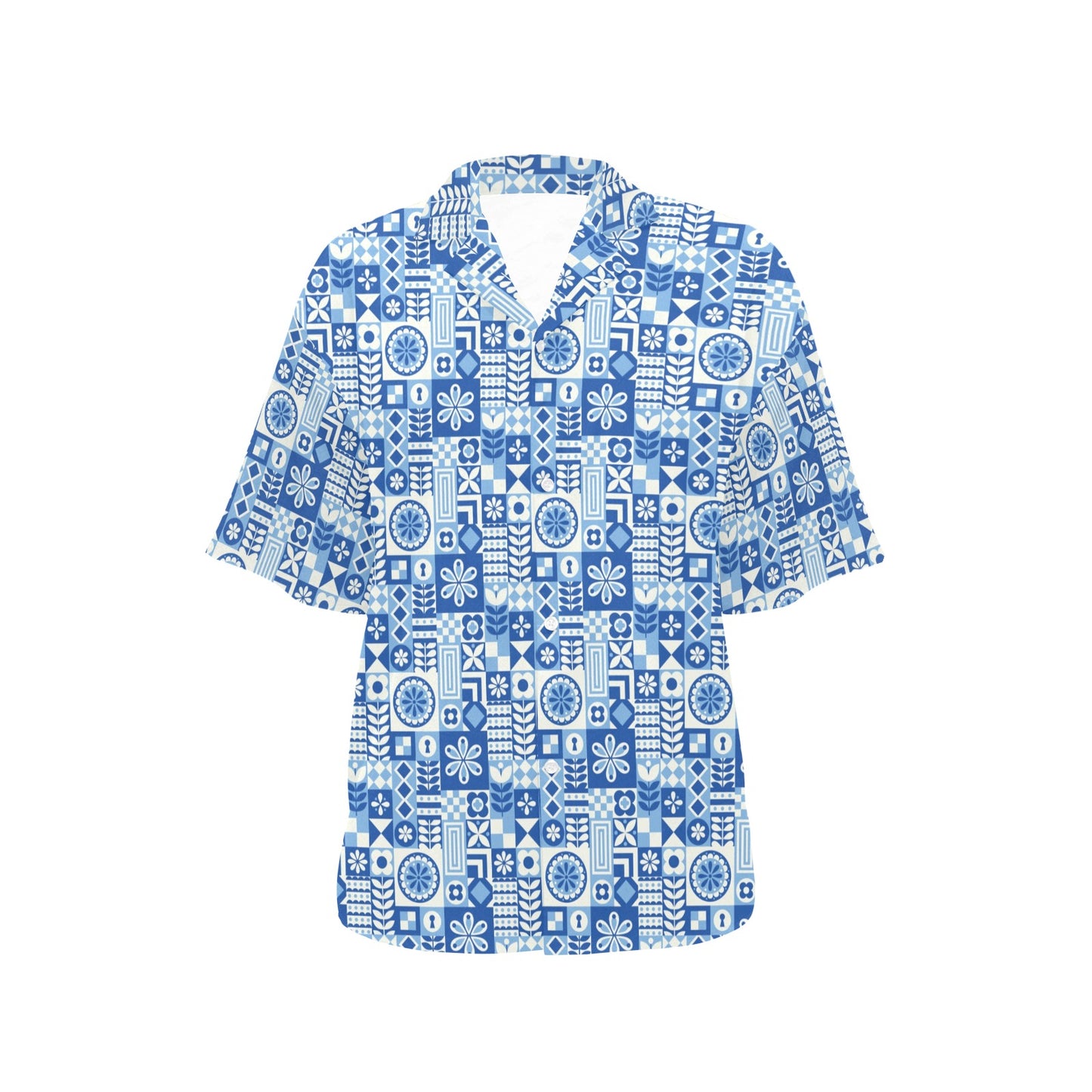 Swedish Print Pattern Women's Hawaiian Shirt