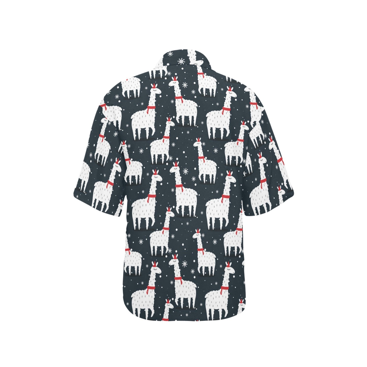 Alpaca Pattern Print Design 04 Women's Hawaiian Shirt