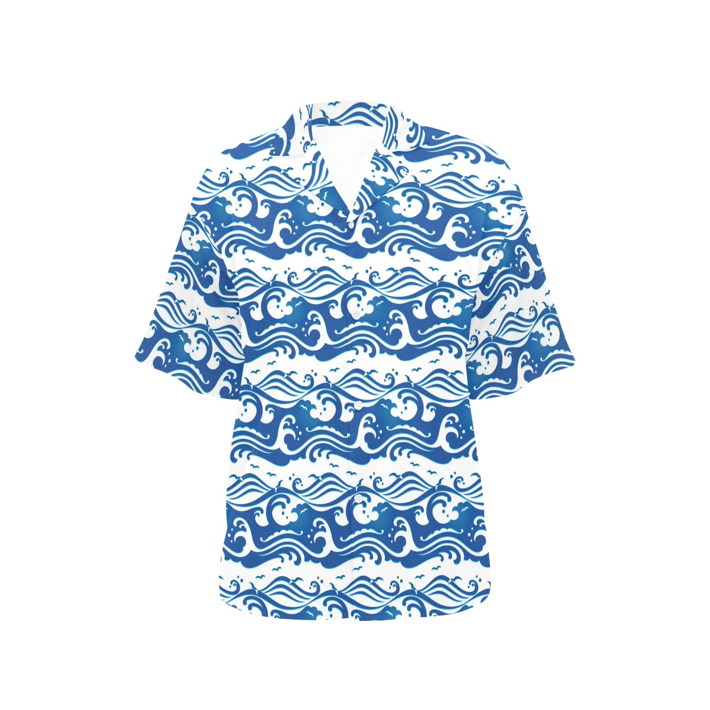 Wave Print Design LKS303 Women's Hawaiian Shirt